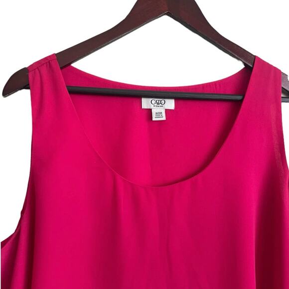 Cato Tunic Top Women Scoop Neck Flowy Lined Vibrant Size 18/20 Pink Layering - Picture 4 of 11
